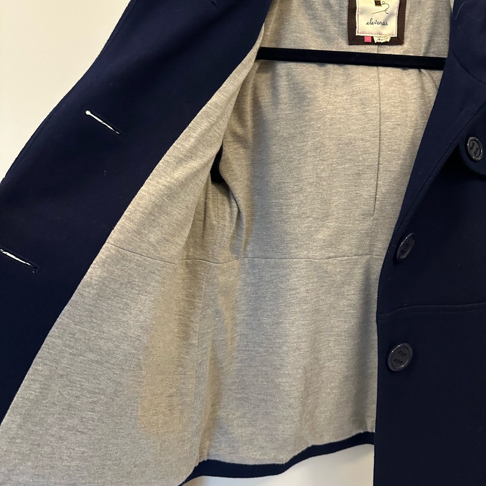 Elevenses Navy Button Up Jacket - image 3